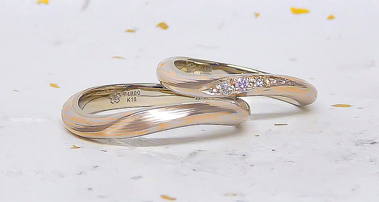 プラチナで作る結婚指輪(マリッジリング)　プラチナ×ピンクゴールドの結婚指輪